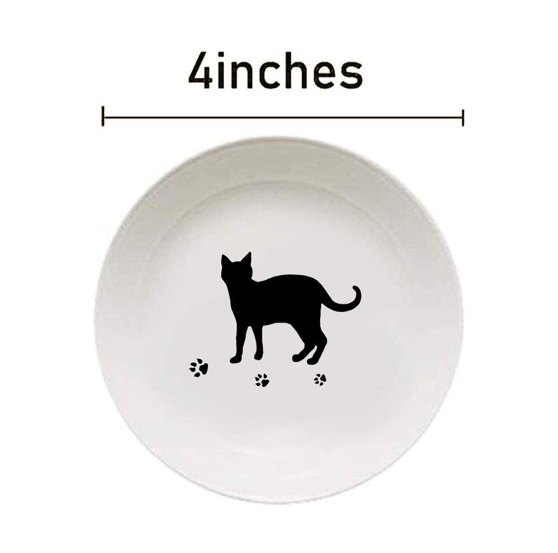 MISS TUTU 4pcs Ceramic Cat Dinner Plates Seasoning Dishes Appetizer Plates Dipping Bowl - Image 2